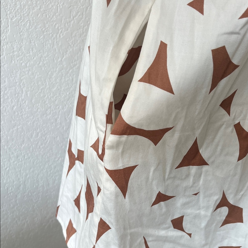 Tuckernuck Cream And Brown Patterned Button-Up Dr… - image 7